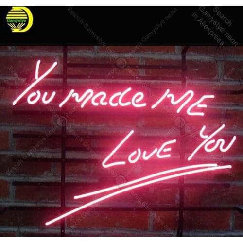Neon Sign for new you made me love you Neon Bulb sign handcraft Real Glass tube windows Dropshipping neon bar lights Home Decor
