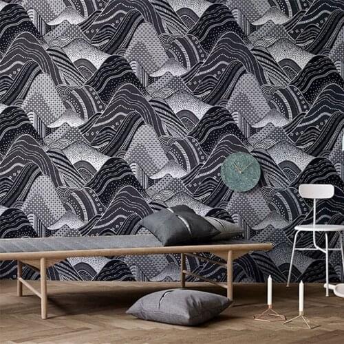 Non Woven Wallpaper Chinese Style 3D Abstract Landscape Painting Japanese Wallpaper Roll Living Room Theme Hotel Background Wall