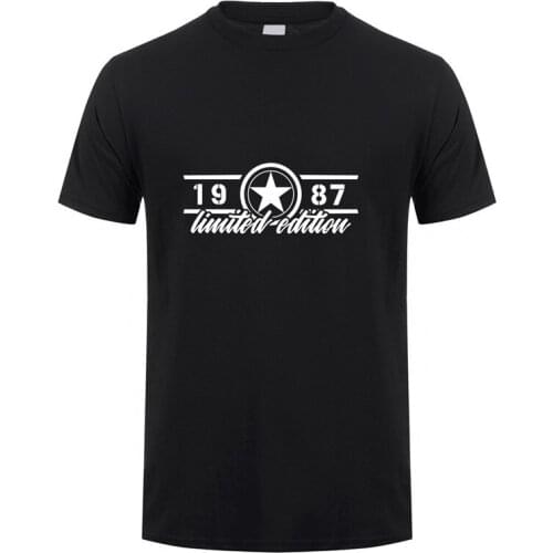 Summer New Limited Edition 1987 T Shirts Men Funny Birthday T Shirt Short Sleeve O Neck Man Made in 1987 T-shirt Tops OZ-276