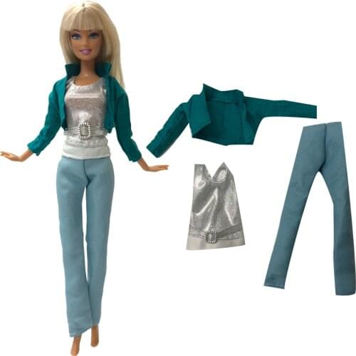 NK 1 Set Doll Clothes Handmade Jeans Pants Fashion Outfit Clothes For Barbie Doll Child' Toys Best Gifts For Girl 83D DZ