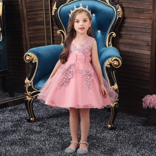 2019 Baby Girl Dress For 1 st Birthday Kids Girls Wedding Party Dress Children Princess Dress For Girls Clothes vestido infantil