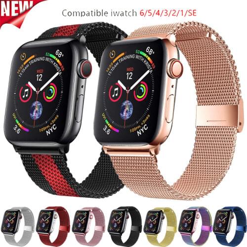 Milanese Loop For Apple Watch 4 5 SE 6 44mm 40mm Band Stainless Steel Bracelet For IWatch 6 5 se 4 3 38mm 40mm Sport Watchband