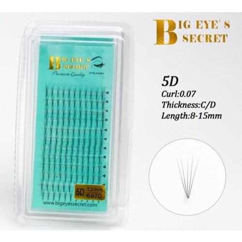 Big eyes secret Russian Volume lashes Premade Fans 5D Individual Eyelashe Extensions 0.07 C Curl False Korean Silk lashes