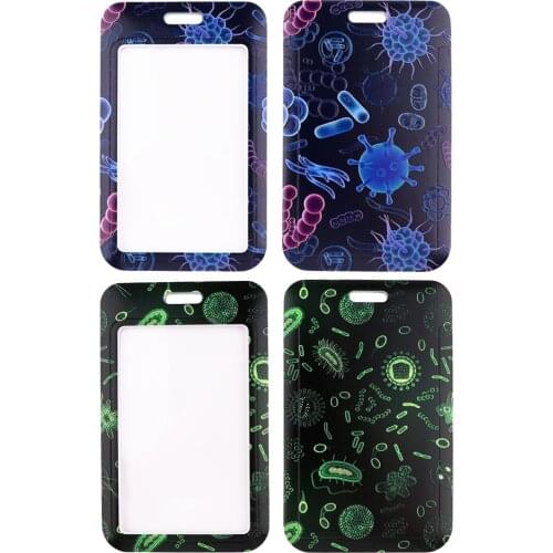 PC3211 Medical Biological Cell Bacteria Lanyard Card Holder Doctor Hanging Neck Phone Lanyard Badge Subway Access Card Holder