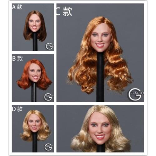 1/6 Female Soldier GC033 European/American Star Smiling Face Women Head Sculpture Suitable for 12" Action Figure Body