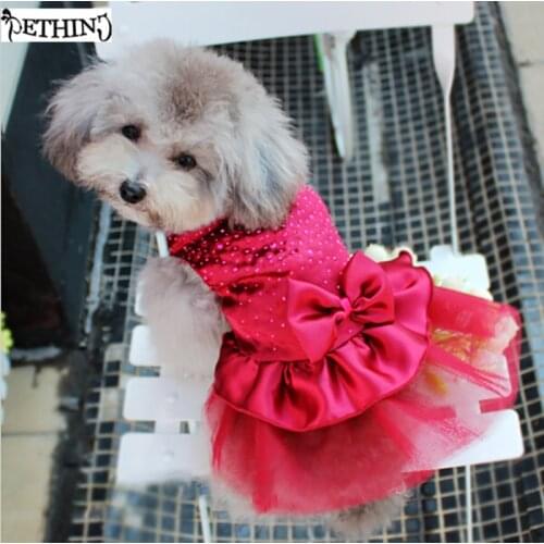 Puppy Wedding Party Lace Skirt Clothes Small Dog Dress Pet Apparel Pet Clothing Skirt Girl Princess Bride Skirt