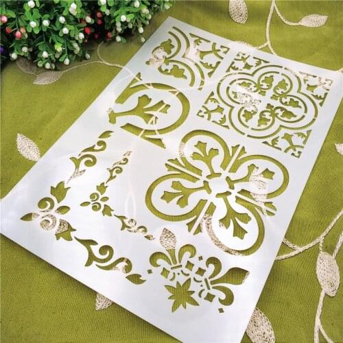 21*29.5 spline scrapbook stencils spray plastic mold shield DIY cake hollow Embellishment printing lace ruler Easter