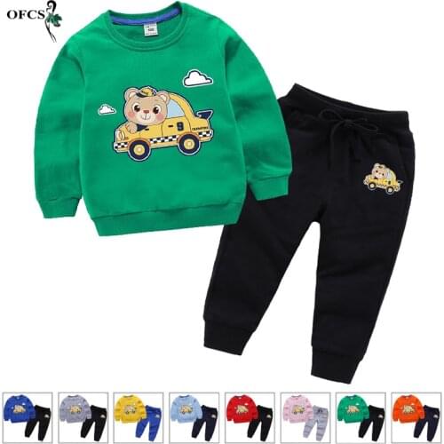 Spring Children Sets Clothing New Baby Boys Girls Full Hooded Casual Tracksuit Tops+Sports Pants（Trousers) Fashion Toddler Suits