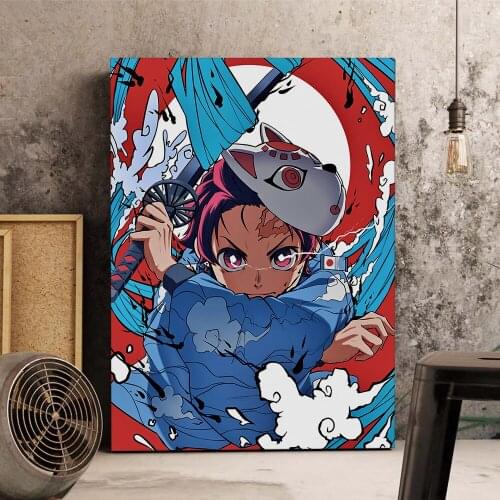 Japanese Anime Demon Slayer Kamado Tanjirou Kamado Nezuko Canvas Art Posters Hanging Wall Home Decor canvas