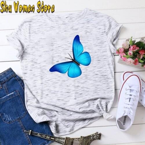 Women Lady Cartoon Butterfly Elegant 2021 Fall Autumn Shirt Clothes Tshirt Tee Womens Top Female Print T Graphic T-shirt