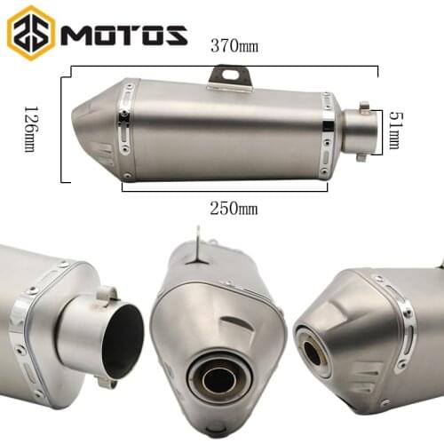 ZS MOTOS 51mm Modify Motorcycle Ak Exhaust Pipe Muffler Pipe with DB Killer Motocross Yoshimura ATV Z750 Muffler