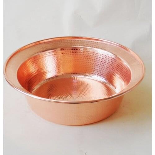 1 PC Pure Copper Basin Wide-sided Foot Bath Thick Deep Handmade High Quality Gift
