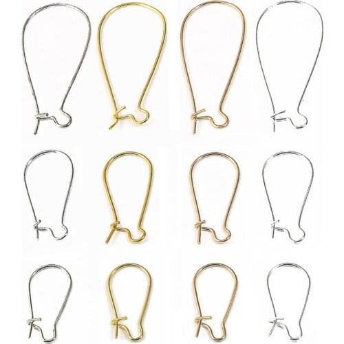 100pcs 9x18mm 11x24mm 16x38mm U-shape Long Mteal Earring hooks Earring Ear Wires Findings DIY Jewelry Making Silver,Gold,Rhodium