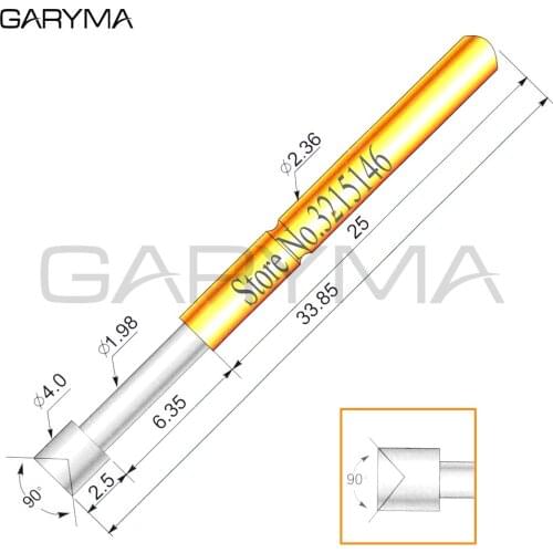 100Pcs Dia 4.0mm P156-A Spring Test Probes Pogo Pin Length 33.85mm Stroke Spring Froce:250g Tool