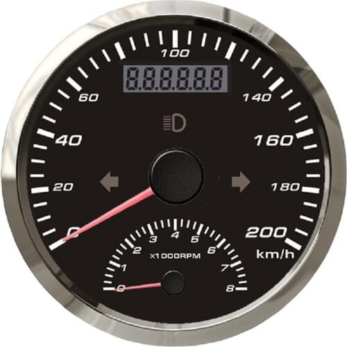 125km/h 200km/h GPS Speedometer Gauge 8000RPM Gauge With Turn Light for Car Boat Motorcycle