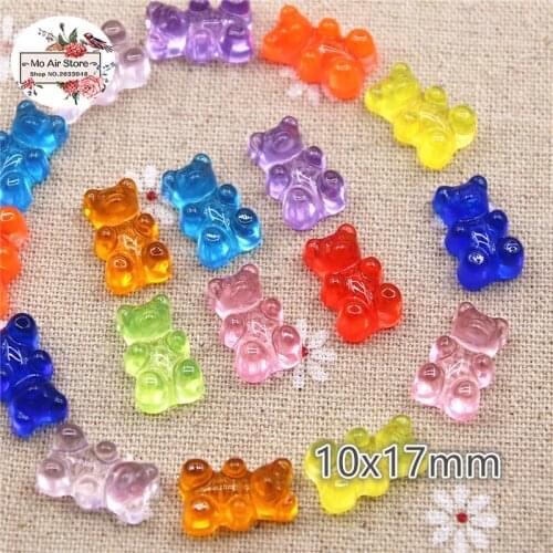 20pcs resin bear animal Sweet Candy multicolor Flat back Cabochon Art Supply Decoration Charm Craft hair bow center