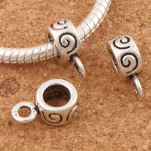 Swirl Connectors Bails Beads 12.4x4.5mm 48pcs Zinc Alloy Fit Charm European Bracelet L697