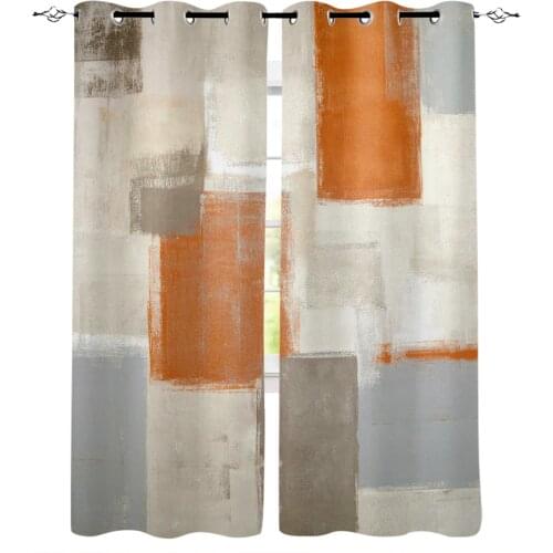 Orange Paint Graffiti Abstract Blackout Curtains For Living Room Bedroom Window Treatment Blinds Drapes Kitchen Curtains