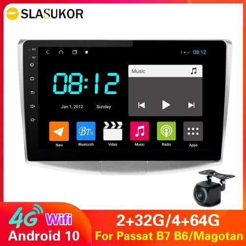 4GB RAM 64GB ROM Car Radio For VW/Volkswagen/Magotan/Passat B6 B7 Android 10 Autoradio Multimedia GPS DVR Camera no 2 Din Wifi