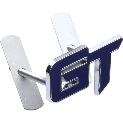 Car styling 3D Metal GT Front Grille Badge Emblem Decal Sticker for ford mustang focus 2 3 fiesta ranger mondeo Auto Accessories