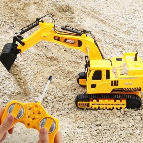 Wireless Remote Control Car Engineering Vehicle 12 Channels Mining Hook Machine Charging Forklift Bulldozer Model Rc Toy Store