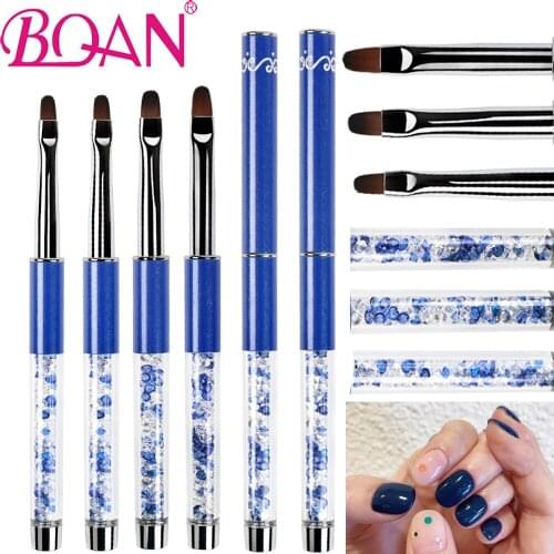 BQAN Nail Brush UV Gel Pen Manicure Nylon Head Rhinestone Handle Nail Art Brush Grandient Painting Pen Acrylic GEL Extension