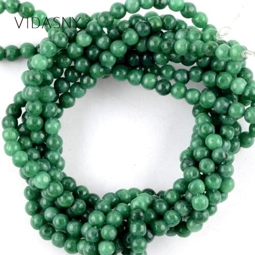 3mm 120pcs Gem Stone Green Jades Beads For Needlework Jewelry Making Round Loose Beads Handwork Necklace Bracelet Accessory 15"