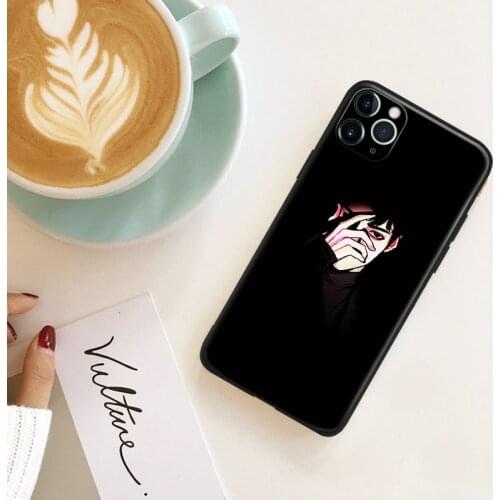 Nice boy face anime art design Soft Silicone Glass Phone Case Cover Shell For iPhone SE 6 6s 7 8 Plus X XR XS 11 12 Mini Pro Max