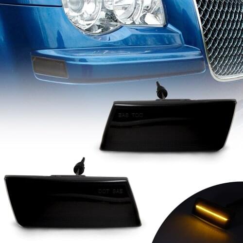 Smoked Lens LED Front Side Marker Light Turn Signal Lamp For Chrysler 300 2005-2014 OEM: 4805860AA 4805861AA