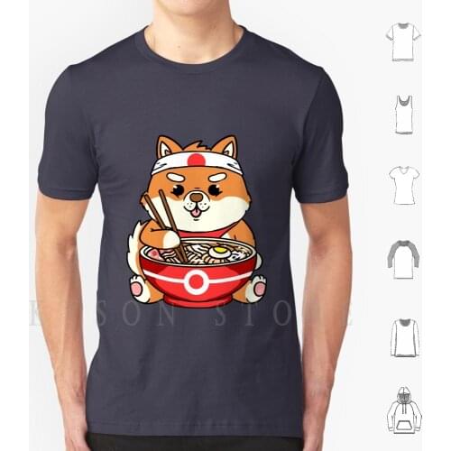 Kawaii Shiba Inu Ramen Noodle T Shirt Cotton Men Diy Print Kawaii Shiba Inu Kawaii Shiba Inu Drawing Shiba Inu