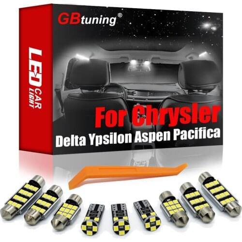 GBtuning Canbus LED For Chrysler Delta Ypsilon Aspen Pacifica (2006-2020 2021) Car Dome Map Indoor Trunk Lamp Interior Light Kit