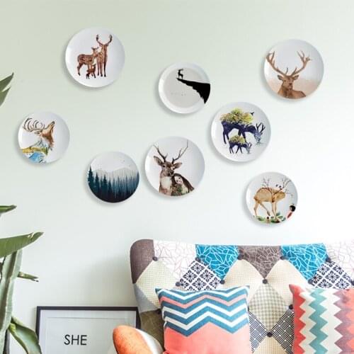 Customized elk wall dining room wall decoration simple living room porch deer head mural ins wind decorative pendant