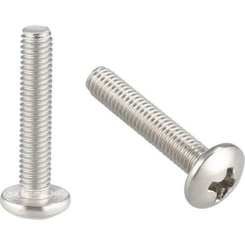 Uxcell Machine Screws, Phillips Truss Head Screw, 304 Stainless Steel, Fasteners Bolts 50Pcs