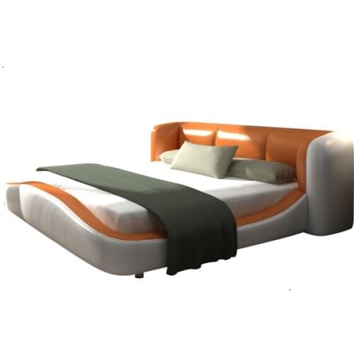 Real Genuine cow leather bed Soft Beds Bedroom camas lit muebles de dormitorio yatak mobilya quarto unique designer furniture