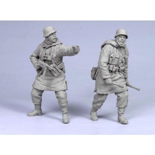 1:35 Scale Die-cast Resin 2 Character Scenes Of German Soldiers Of World War II Need To Be Assembled And Colored By Themselves