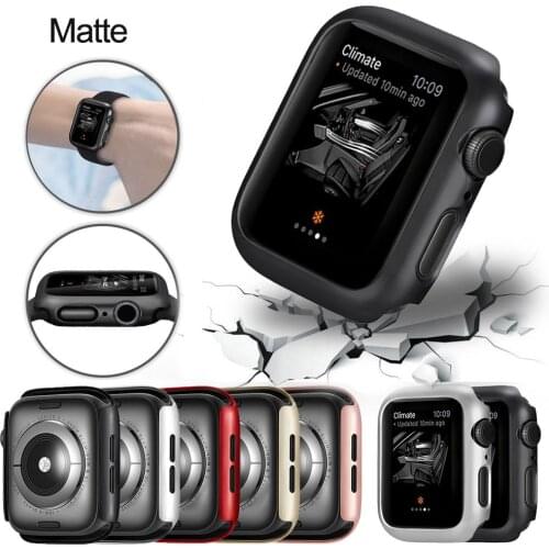 Matte cover For Apple Watch Series 6 5 4 38MM 44mm 40mm Frame Protective Case Cover Shell Bumper Case for iWatch 5 4 Cover 42MM