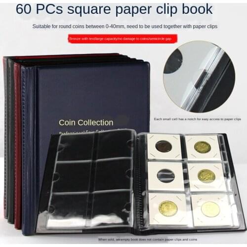 Mingtai square paper clip book (60 packs/Coin Book/coin location Book/collection book)