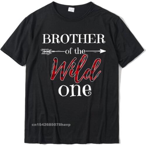 Brother Of The Wild One Plaid Matching Family Apparel T-Shirt Cotton Men Tshirts Summer Tops & Tees New Arrival Printed
