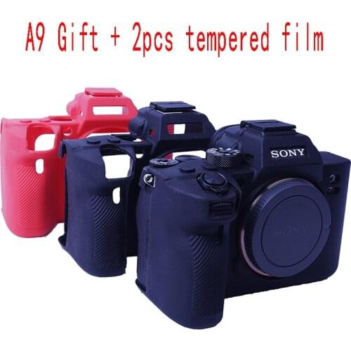 Soft Camera Bag Silicone Case Rubber Camera case Cover Skin For Sony A9 ILCE-9 a9 Gift + 2pcs tempered film