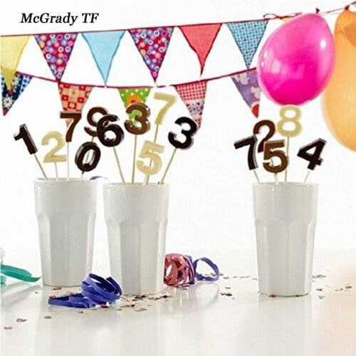 Numbers Shape Silicone Tray Pop Cake Stick Mold Lollipop Party Cupcake Baking Pudding Making Tool Cake Decorating Baking Tools