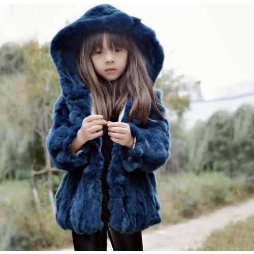 New 2021 Childrens Real Rabbit Fur Shield Childrens Girls Winter Warm Natural 100% Solid Rabbit Fur Baby Coat