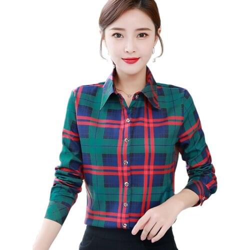New Classic Orange Check Underclothes Womens Long Sleeve Casual Shirt Girls Bottom Underlinen Top In Spring And Autumn 2021