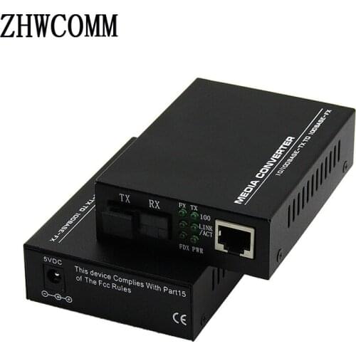 1 pair 100M Simplex mode optical fiber transceiver 1 SC interface + 1 RJ45 port 25KM Fast Ethernet Media Converter Free shipping