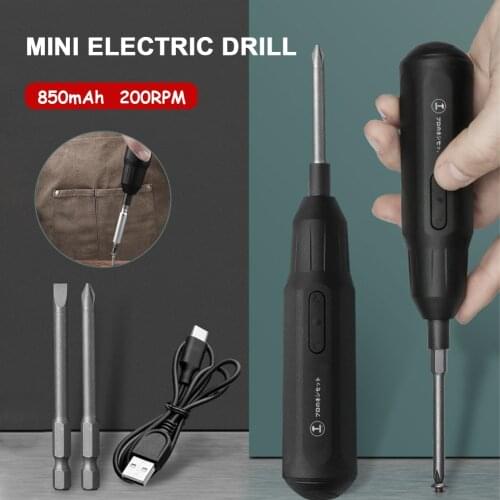Rechargeable Portable 850mAh Electric Screwdriver Cordless Screwdriver Dual Directions with 2 Hex Screwdriver Bits