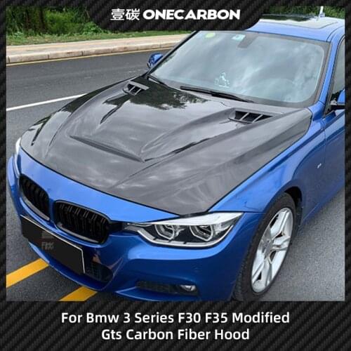 For BMW 3 Series F30 F35 GTS Carbon Fiber Engine Cover With Cooling Holes Front Hood 320i 328i 330i 340i Hood M Performance Kits
