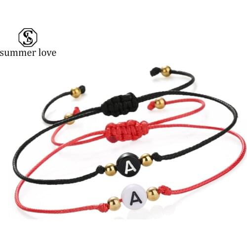 Simple Style 26 Initial Charm Bracelet for Women Men Custom Name Friendship Couple Jewelry Gift