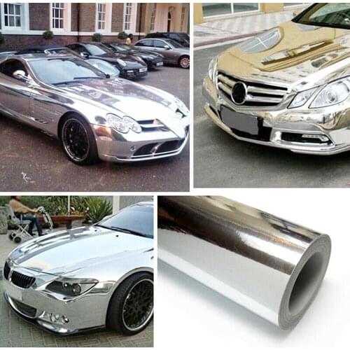 Stretchable Car Sticker 1pc Accessories Auto Exterior Mirror Silver Chrome Vinyl