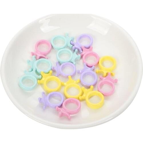 10Pcs Mixed Color Simulation Cartoon Ring Resin Kawaii Accessories Scrapbooking Cabochon Flatback Decoration Craft Embellishment