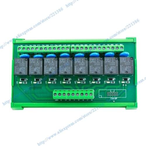 8 channel 12V 10A Omron relay control module DIN Rail Mount 8 SPDT Power Relay Interface Module, OMRON 10A Relay, 12V Coil NPN