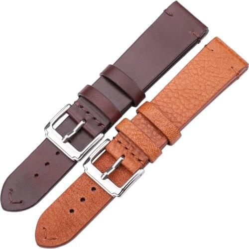 Watch Accessories Genuine Leather Watch Strap Band 18mm 20mm 22mm Women Men Handmade Watchbands Bracelet For Watches